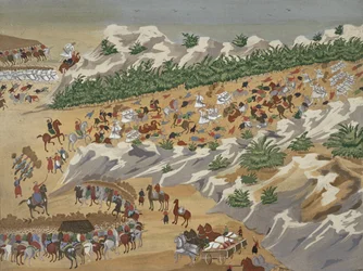 Slag bij Vasilika in 1821, uit de Pictorial History of the Greek War of Independence