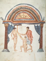 Behandeling van een ontwrichting, uit een commentaar van Apollonius van Citium (1e eeuw v.Chr.) op het Hippocratische verhandeling Over Gewrichten