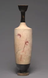 Wit-Grond Lekythos (funerair oliekruikje), c.420 v.Chr.