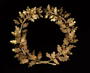 Krans van eikenbladeren en eikels, ca. 350-300 v.Chr. (goud)
