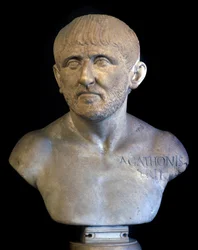 Buste van Agathon van Athene (448-400 v.Chr.), toneelschrijver.