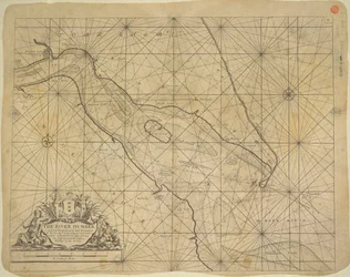 Gedrukte kaart van de monding van de rivier de Humber