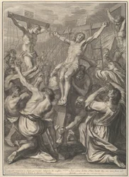 Christus verheven aan het kruis, uit Het lijden van Christus, plaat 19
