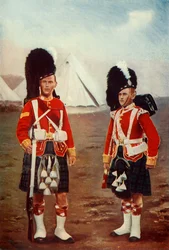 Sergeant en trompetter, 1st Argyle en Sutherland Highlanders, 1900