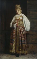 Vrouw uit Koersk in traditionele Russische kleding, 1871