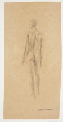 Staand model, jongen, gezien van achteren