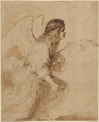 De engel van de annunciatie, ca. 1638-1639 (pentekening)