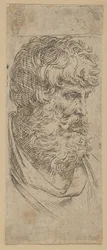 Buste van een bebaarde man, ca. 1600-1640