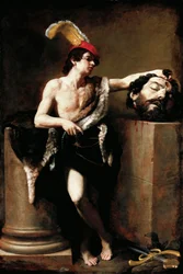 David met het hoofd van Goliath