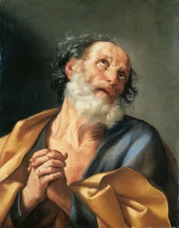 Portret van Sint-Pieter huilend