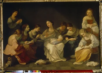 De opvoeding van de Maagd. Schilderij van Guido Reni (1575-1642)