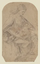 Geboorte (recto); vrouw met tulband (verso)