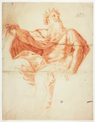 Studie voor Koning David, met Harp en Psalmboek
