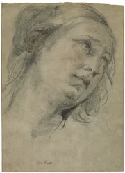 Het Hoofd van een Jonge Vrouw die Omhoog Kijkt, c.1609