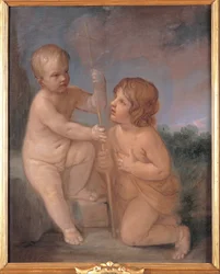 Het kindje Jezus en Johannes