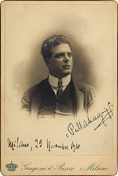 Portret van de componist Pietro Mascagni 1863-1945, 1910