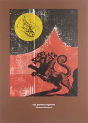 Over grote gebeurtenissen,Aldus sprak Zarathustra, 2025 (houtsnede en zeefdruk)