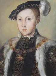 Portret van Edward VI (olieverf op doek)