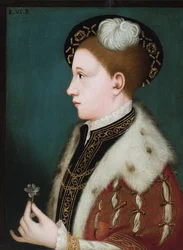 Portret van Edward VI (olieverf op doek)