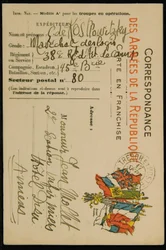 Handgeschreven ansichtkaart aan Jean Mollet, gedateerd 16 september 1915
