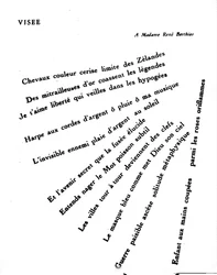 Calligram van Guillaume Apollinaire (1880-1918): „Visée“