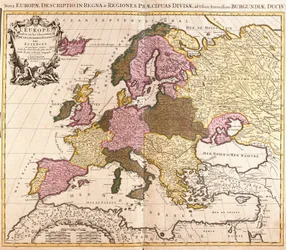 Kaart van Europa (ets)