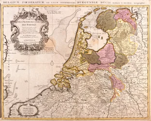 Kaart van de Verenigde Provincies van Nederland (ets)