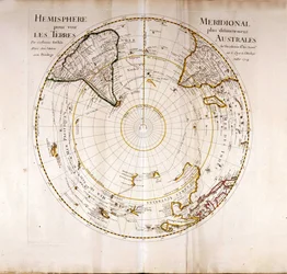 Zicht op de Zuidpool (Antarctische) pool Atlas door Guillaume Delisle (1675-1726), geograaf