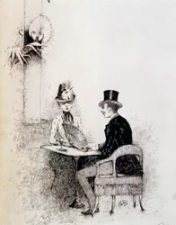Koppel in Parijse café
