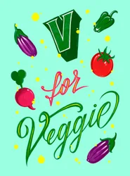 V VOOR VEGGIE, 2025 (digitale kunst)