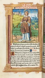 Gedrukt getijdenboek (Gebruik van Rome): fol. 100v, St. Stefanus