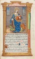 Gedrukt getijdenboek (gebruik van Rome): fol. 110r, St. Margaretha