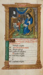 Gedrukt getijdenboek (gebruik van Rome): fol. 3v, illustratie van de februarikalender