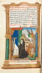 Gedrukt Getijdenboek (Gebruik van Rome): fol. 84v, Dominicaanse Non in Gebed