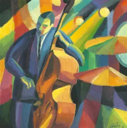 Contrabassist, 2008 (gouache op papier)
