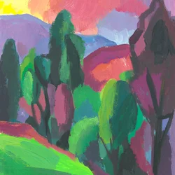 Bos, 2008 (gouache op papier)