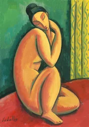 Modigliani naakt, 2010 (gouache op papier)