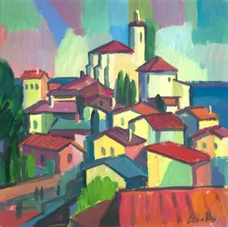 Daken in Cadaqués, 2012 (gouache op papier)