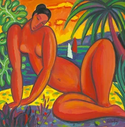 Taitiaans naakt, 2013 (gouache op papier)