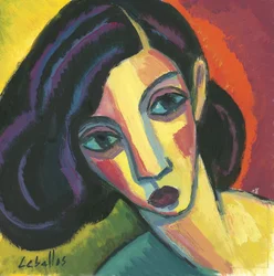 Vrouwengezicht op papier, 2010 (gouache op papier)