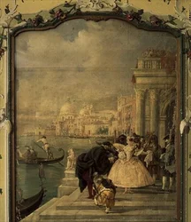 Gemaskerde Dame voor de Salute, Venetië