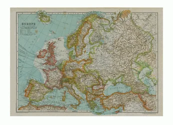 Kaart van Europa, 1910