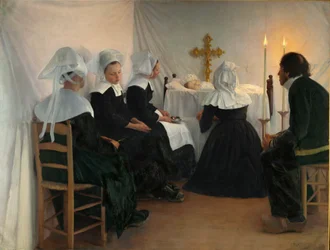 Het huis van rouw (schilderij op doek)