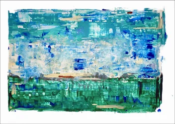 Rustige blauwgroene horizon