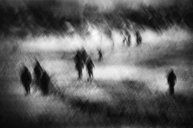 Vage figuren die lopen