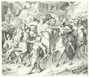 Maarten Luther wordt ontvoerd op zijn terugkeer van de Rijksdag van Worms, 1521