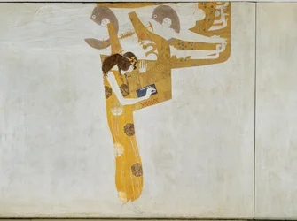 Beethovenfries, allegorie van " Poëzie " 1902 (caseïne op stucwerk)