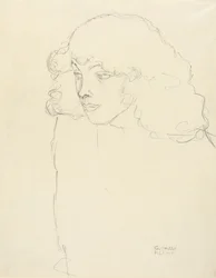 Halflang portret van een meisje in driekwart profiel, 1913