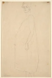 Studie van een geklede zwangere vrouw, c.1915-16