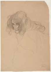 Studie van een Vrouwenhoofd in Driekwart Profiel (Studie voor Onkuisheid in de Beethoven Frieze), c.1901-02